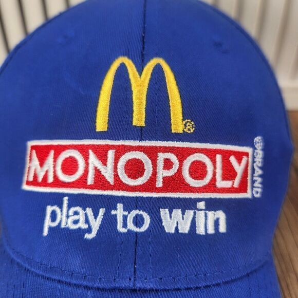 McDonald's Monopoly 2012 Hat Cap Strap Back Blue Promotion Employee Embroidered - Picture 3 of 11